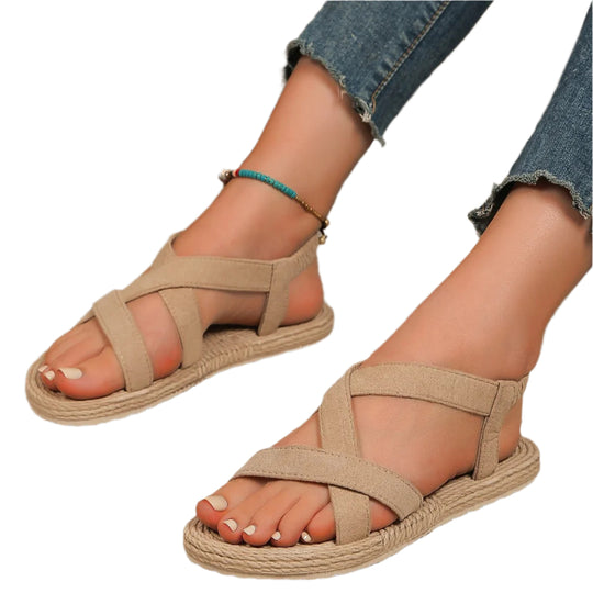 Naisten yksivärinen Flat Comfort Sandaalit