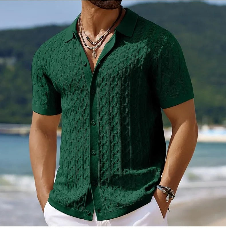 Miesten retro-jacquard-neulepolo