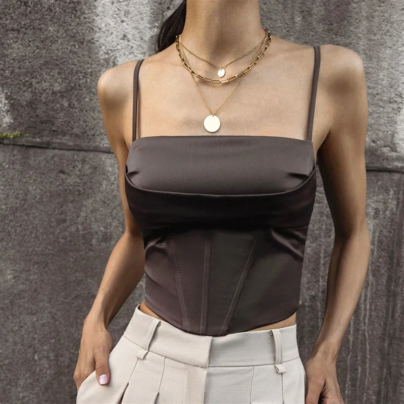 Naisten Lace-Up Spagettihihnainen Crop-top