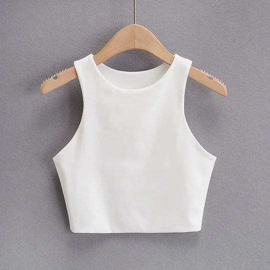 Naisten hihaton O-kauluksinen Slim Fit Tank Topi
