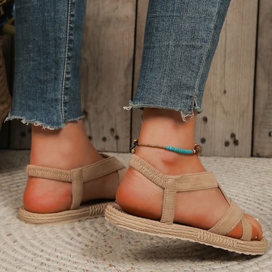 Naisten yksivärinen Flat Comfort Sandaalit