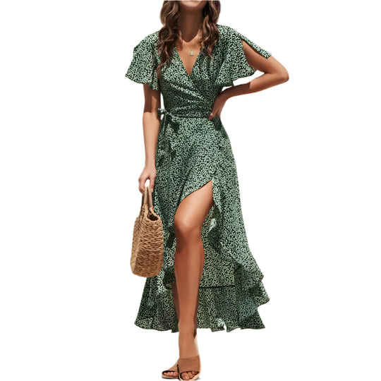 Naisten Floral Boho Chiffon Maxi Mekko