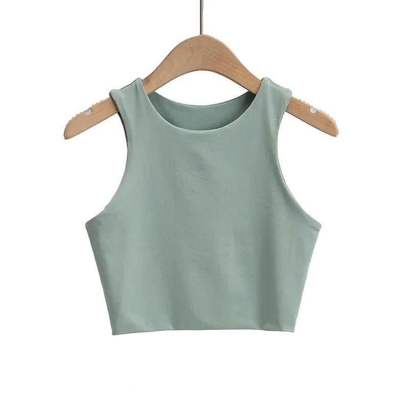 Naisten hihaton O-kauluksinen Slim Fit Tank Topi