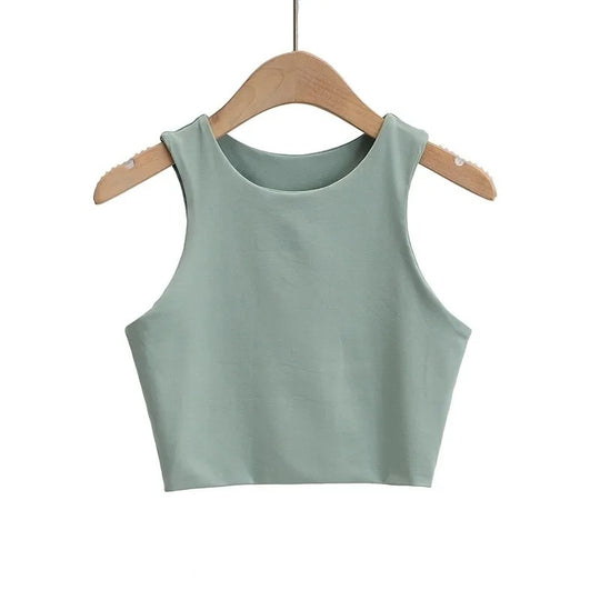 Naisten hihaton O-kauluksinen Slim Fit Tank Topi