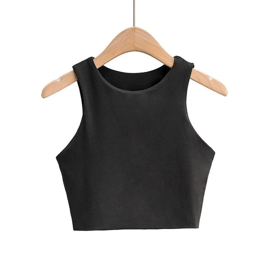 Naisten hihaton O-kauluksinen Slim Fit Tank Topi