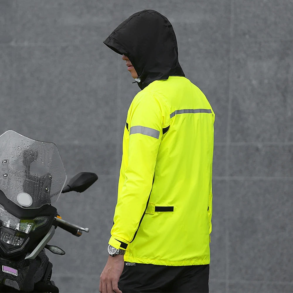 Heijastava moottoripyörä sade puku