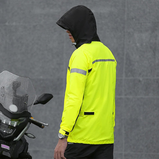 Heijastava moottoripyörä sade puku