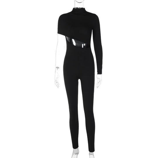 Yksi olkapää Cut Out Jumpsuit