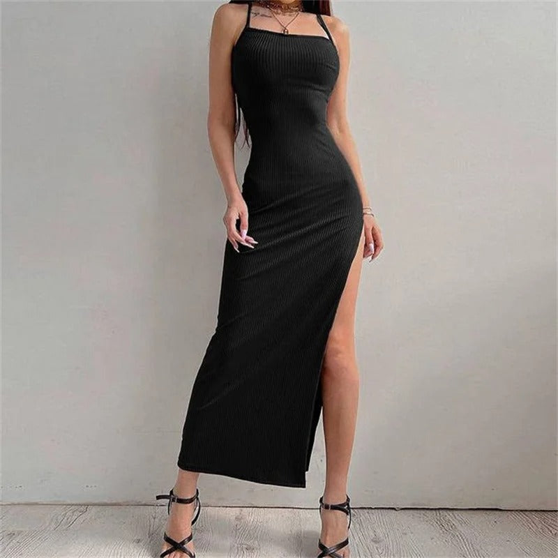 Naisten selkätön Halter kaula Bodycon mekko
