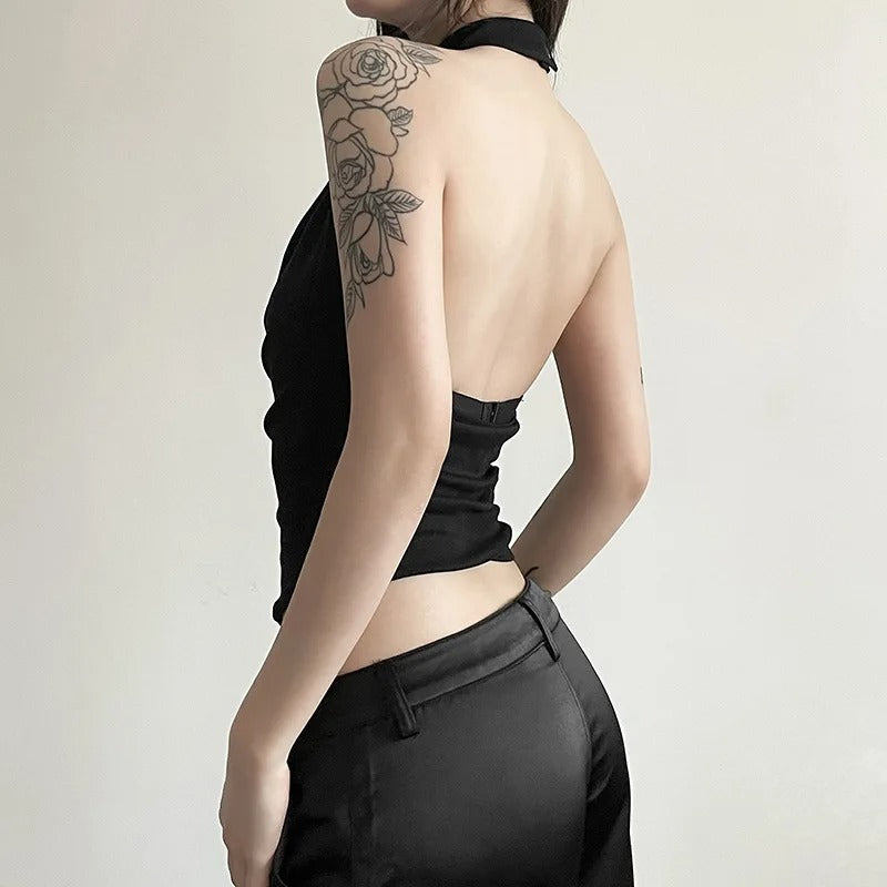 Naisten rento halterneck-toppi