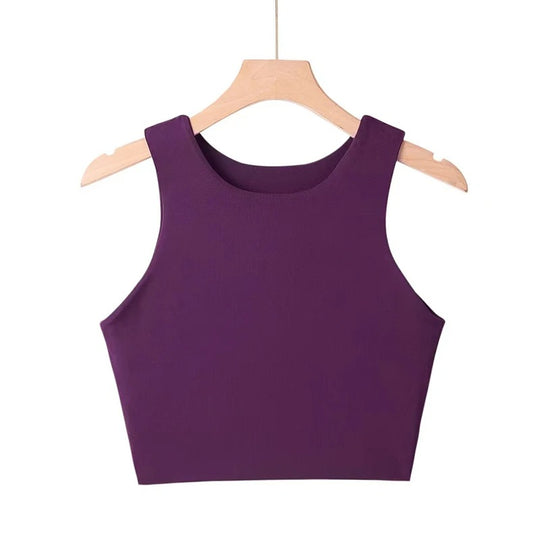 Naisten hihaton O-kauluksinen Slim Fit Tank Topi