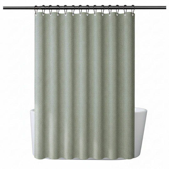 Tyylikäs Suihkuverho Vaaleanvihreä Pellava