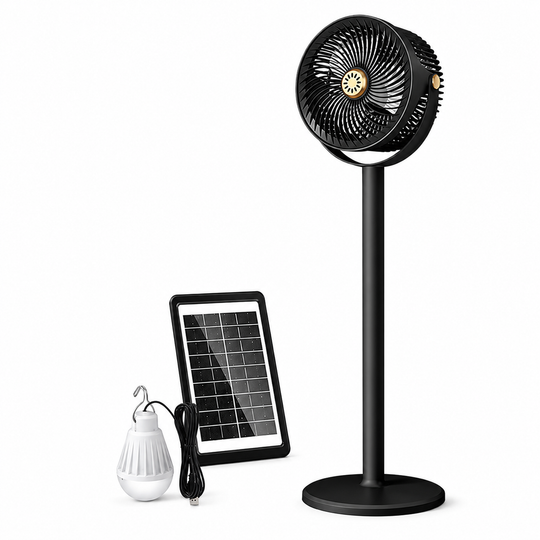 Monitoiminen Aurinkovoimalla Toimiva Seisontatuuletin LED-valolla