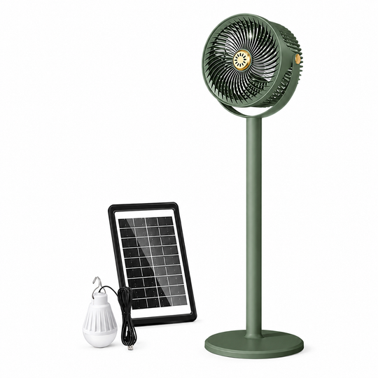 Monitoiminen Aurinkovoimalla Toimiva Seisontatuuletin LED-valolla