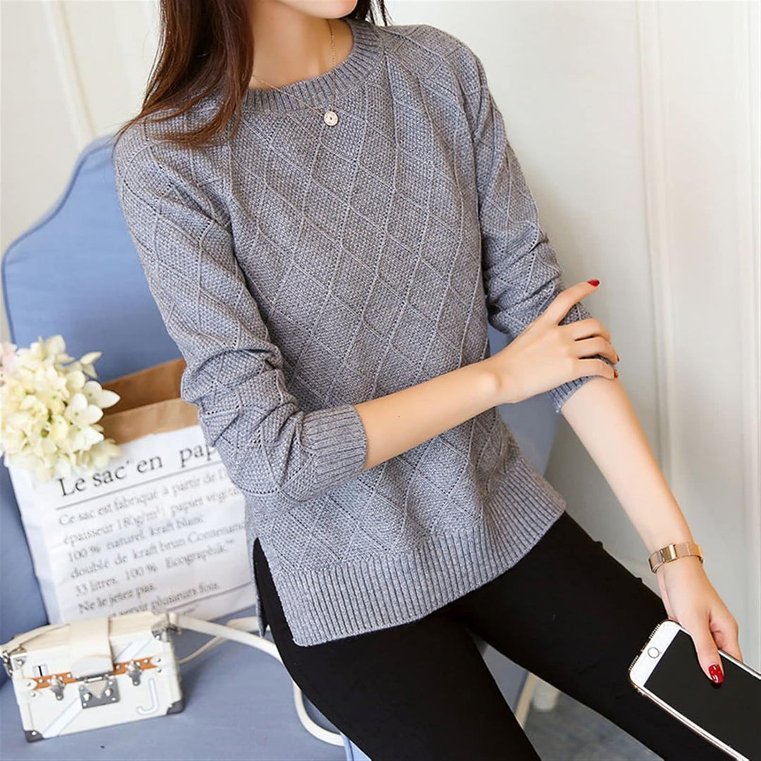 Naisten Pure Color Knit Pullover