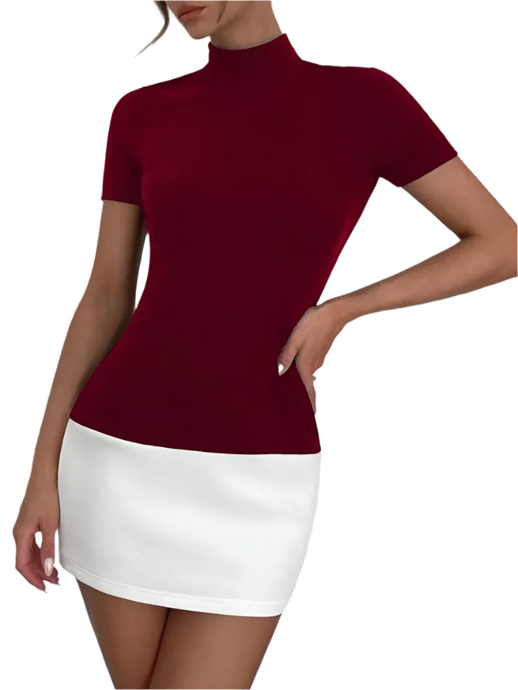 Naisten kontrastinen patchwork-bodycon-minimekko