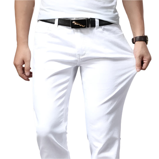 Miesten valkoiset slim fit -farkut