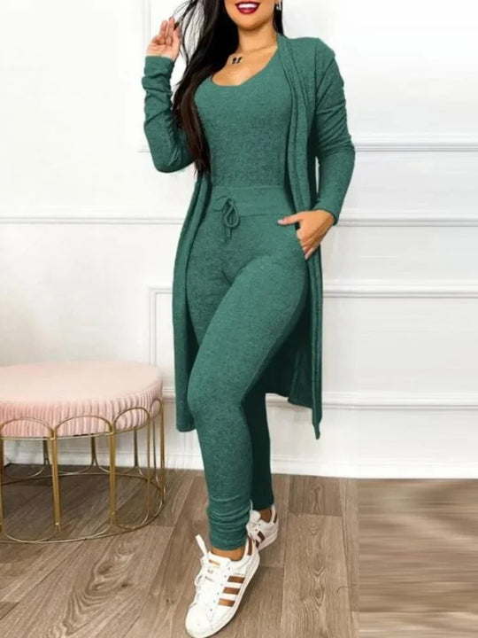 Kiristysnauha Pocket Design Jumpsuit & takki Set