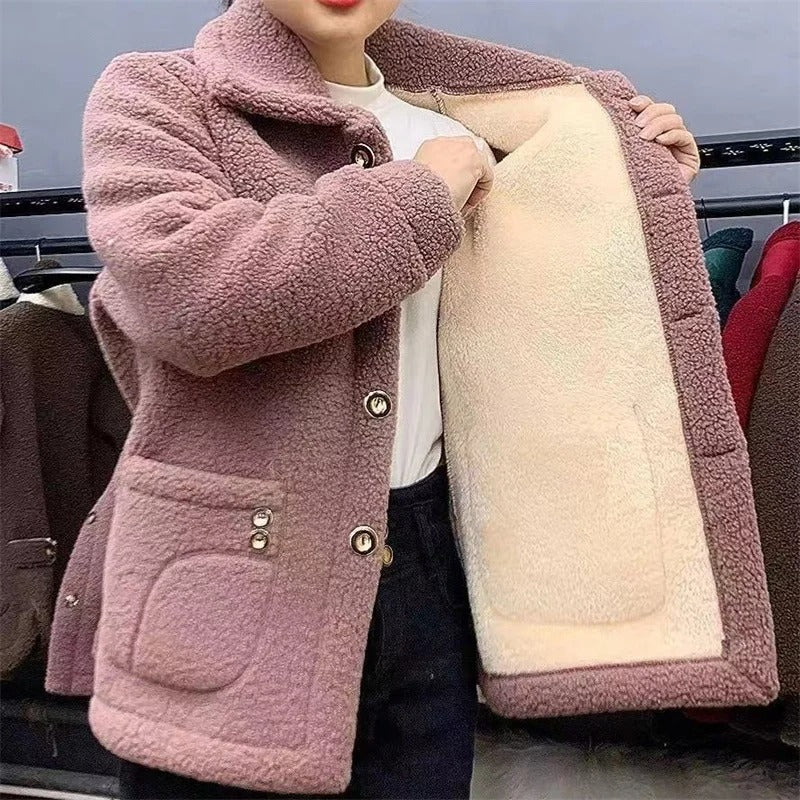Naisten talven paksu fleece takki