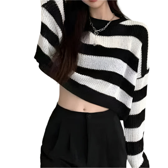 Naisten Vintage ylimitoitettu cropped villapaita