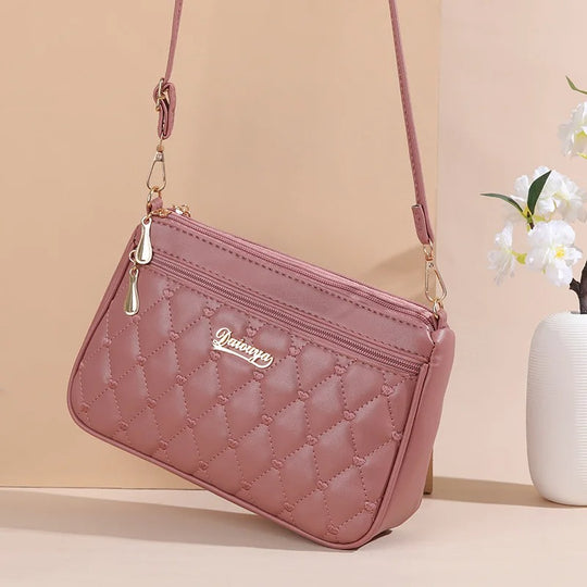 Naisten PU nahka kirjailtu Crossbody laukku