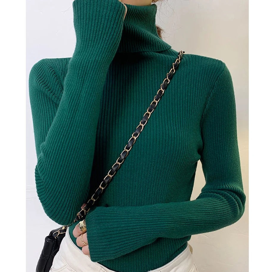 Naisten Kashmir Turtleneck Villapaita