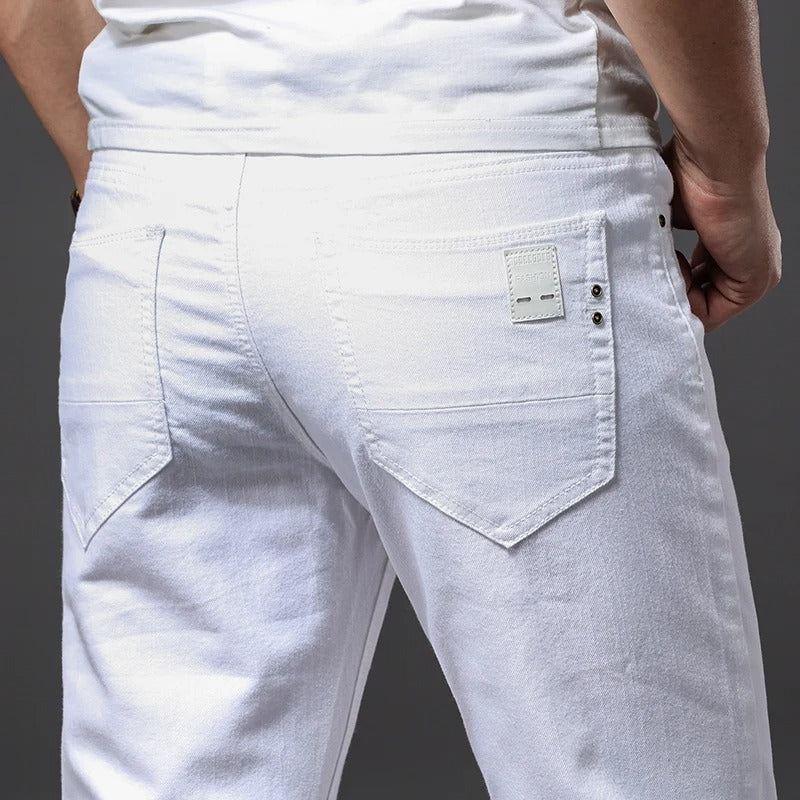 Miesten valkoiset slim fit -farkut