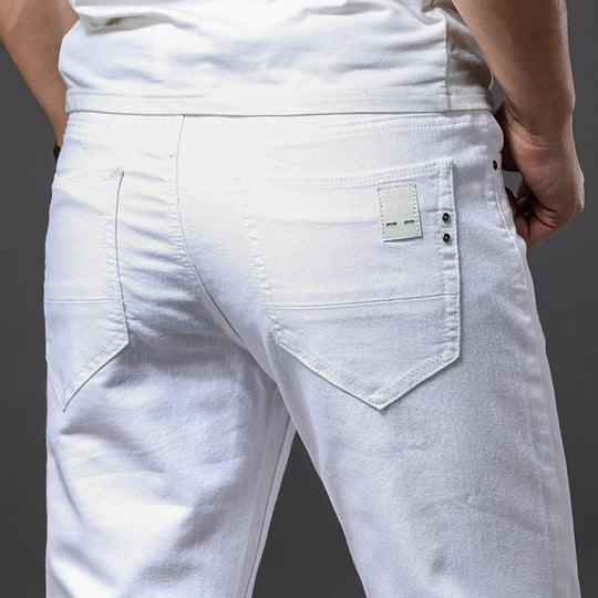 Miesten valkoiset slim fit -farkut