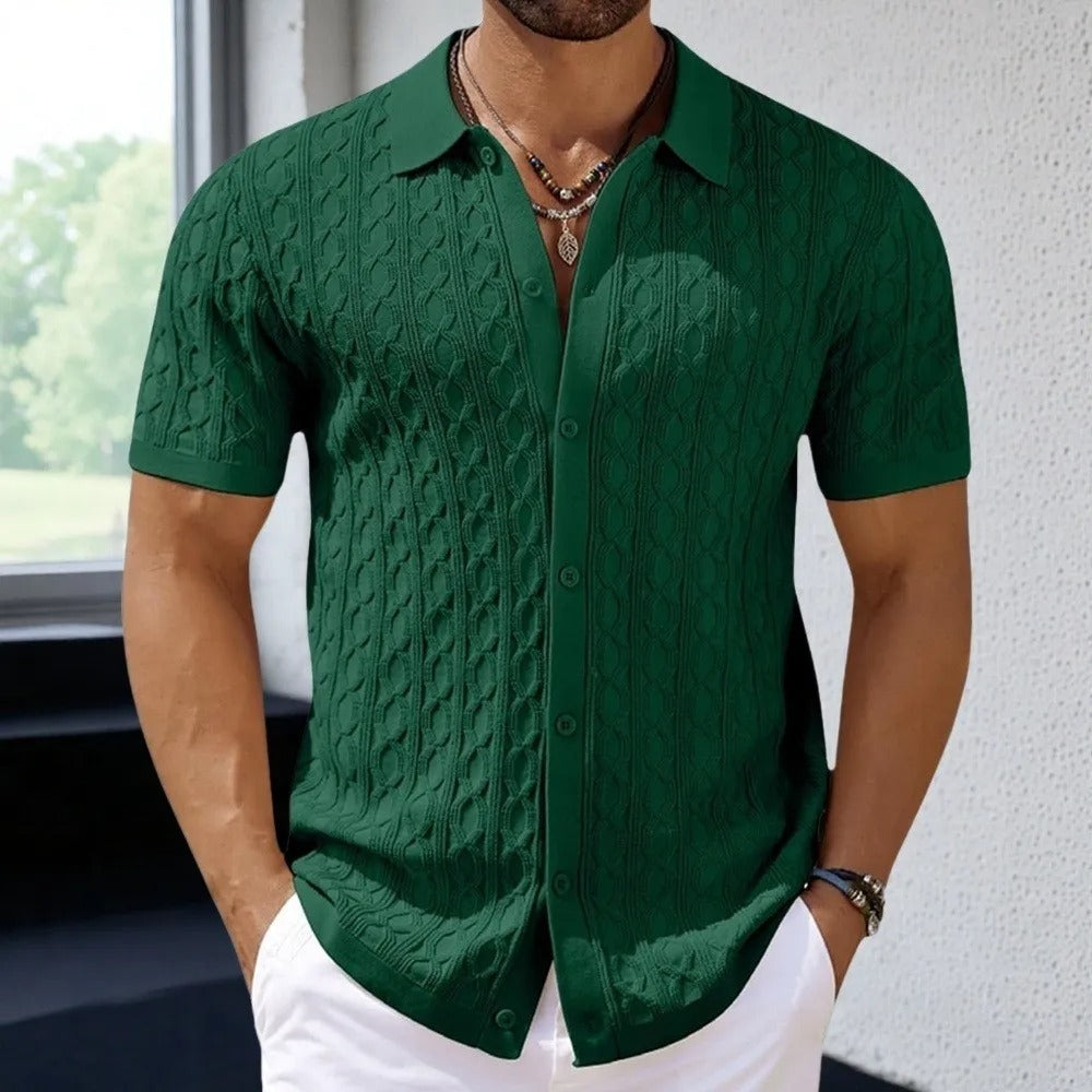 Miesten retro-jacquard-neulepolo