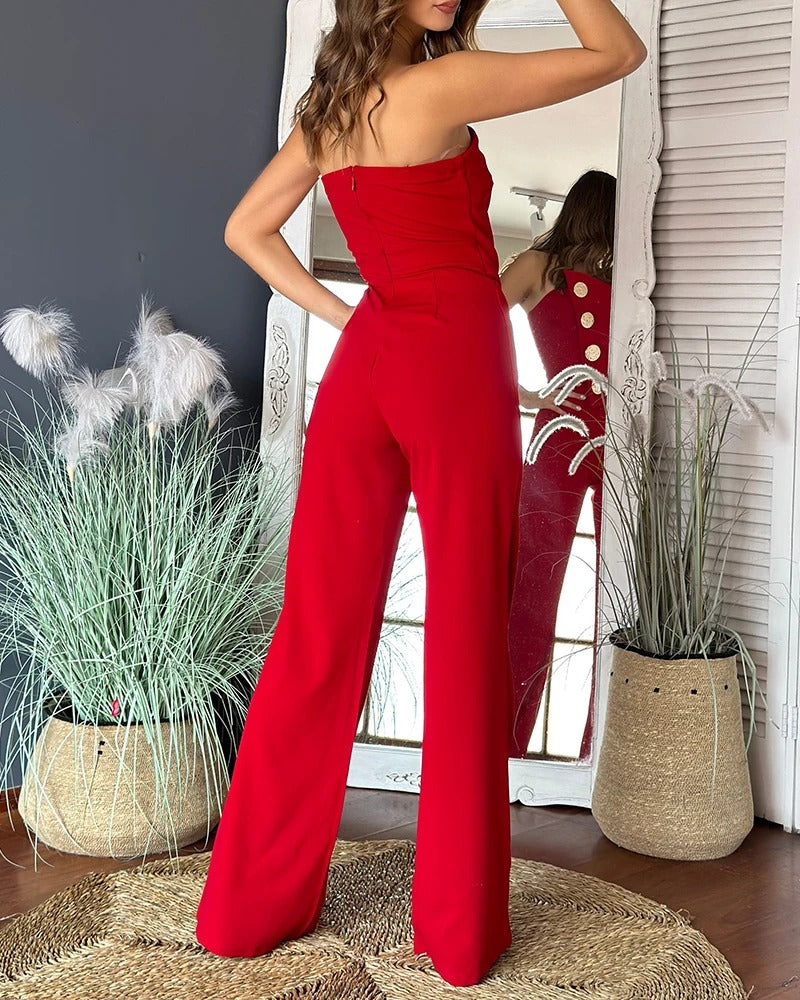 Epäsymmetrinen Bandeau olkaimeton Jumpsuit
