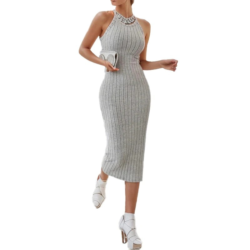 Naisten halterneck-kaula-aukkoinen bodycon-midimekko