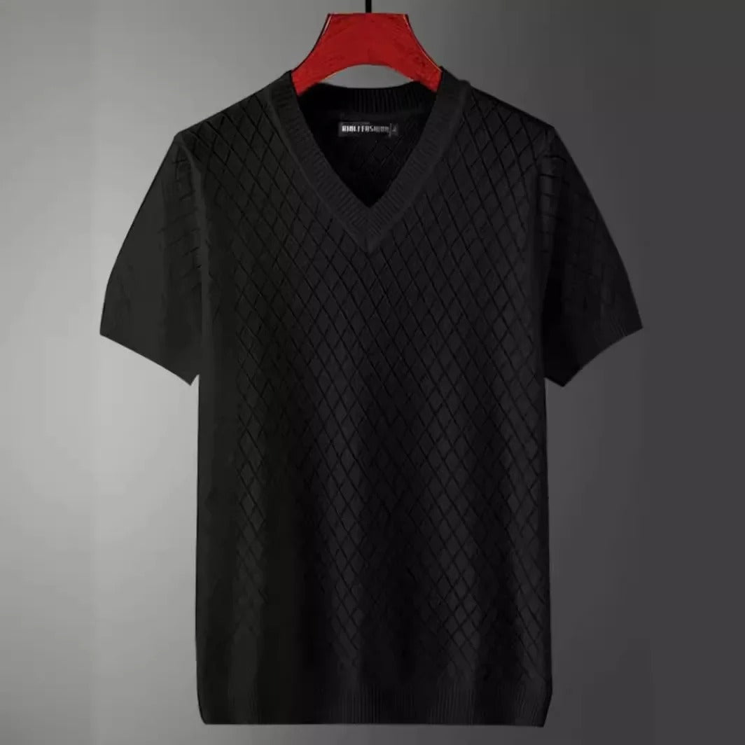 Miesten Ice Silk V-aukkoinen T-paita