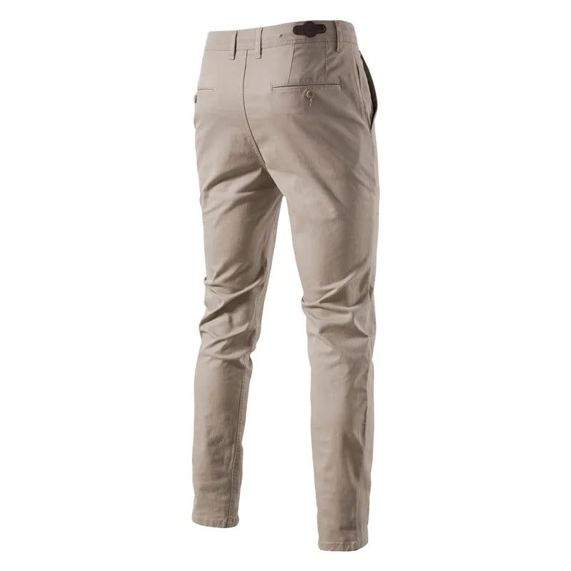 Miesten slim fit -puuvillahousut