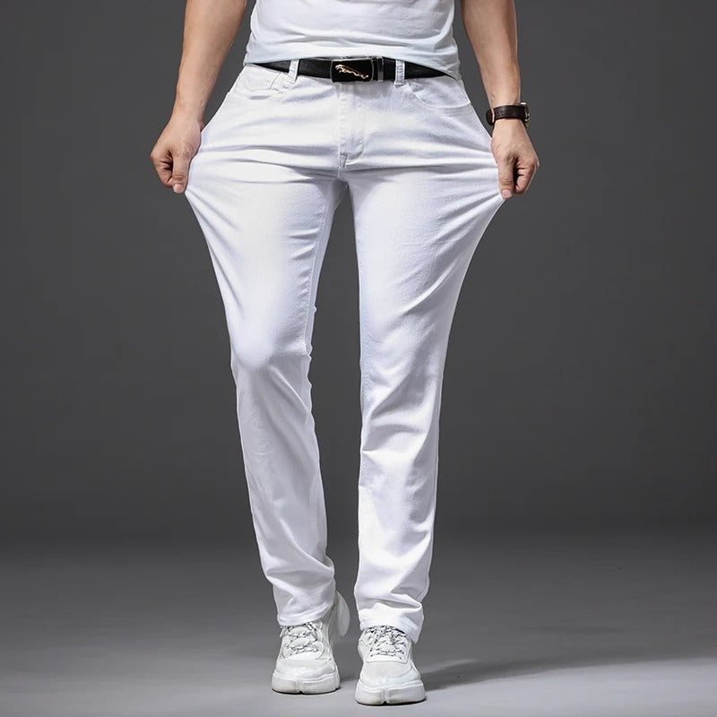 Miesten valkoiset slim fit -farkut