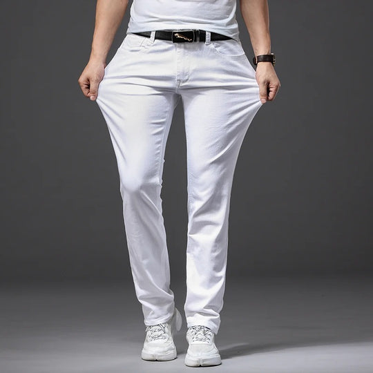 Miesten valkoiset slim fit -farkut