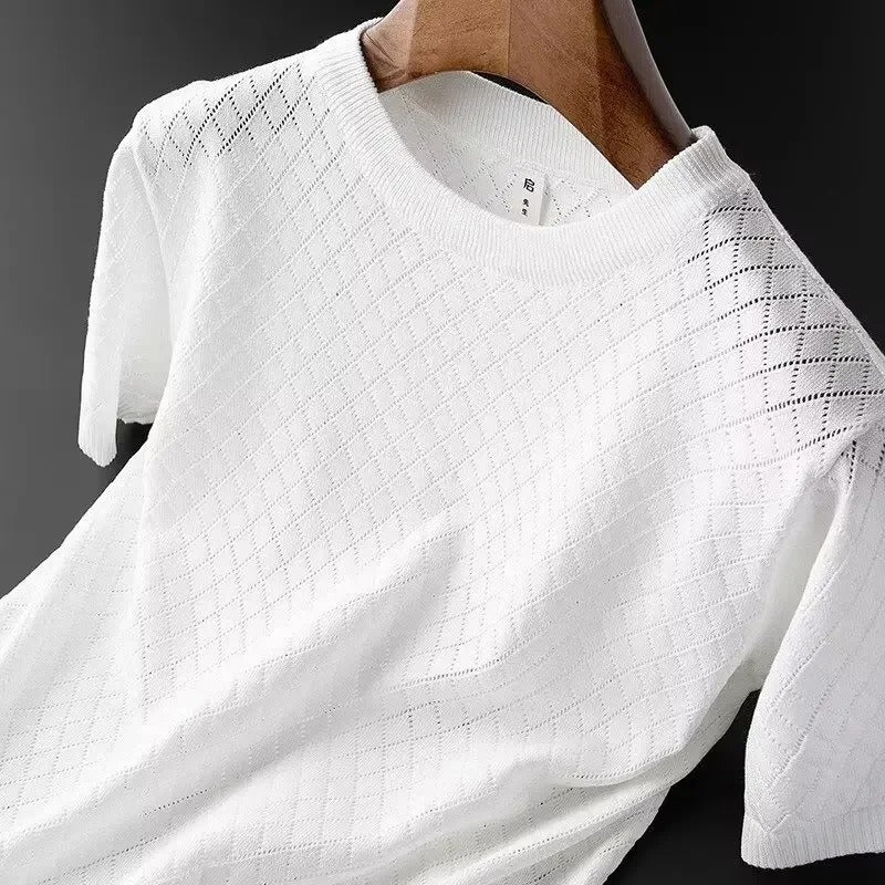 Miesten Ice Silk V-aukkoinen T-paita