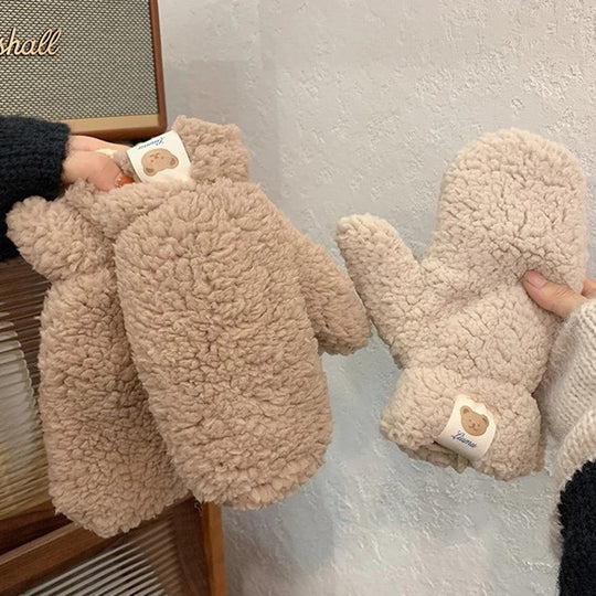 Kawaii Plush Lämpimät Käsineet