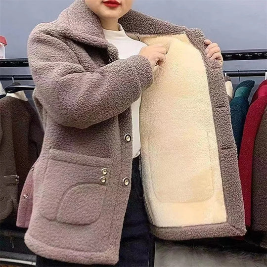 Naisten talven paksu fleece takki