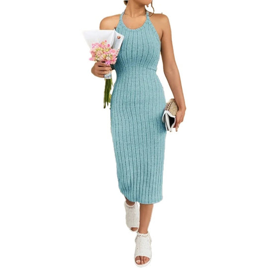 Naisten halterneck-kaula-aukkoinen bodycon-midimekko