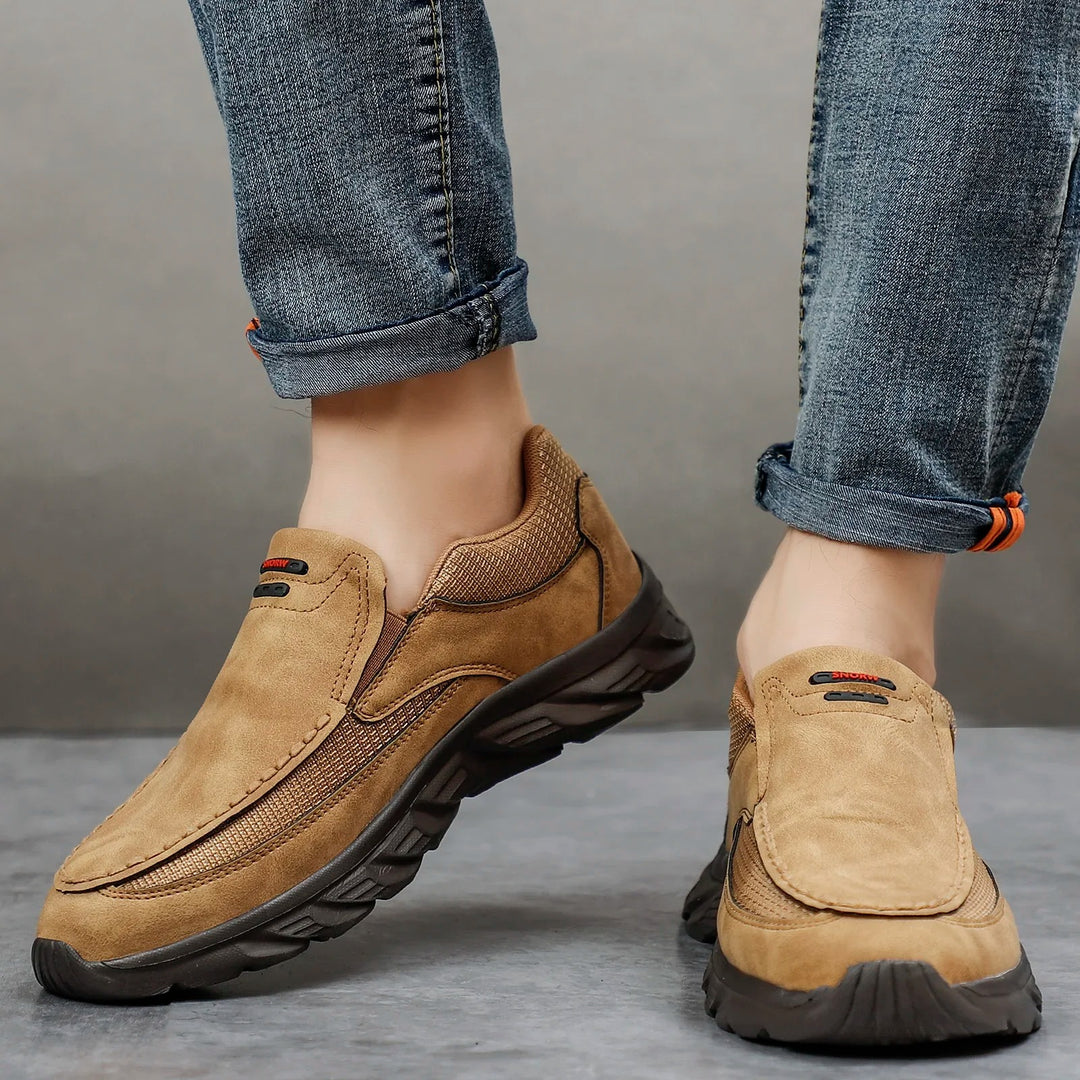 Miesten nahkaiset loafer-lenkkarit