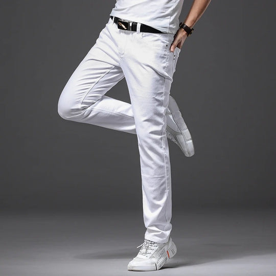 Miesten valkoiset slim fit -farkut
