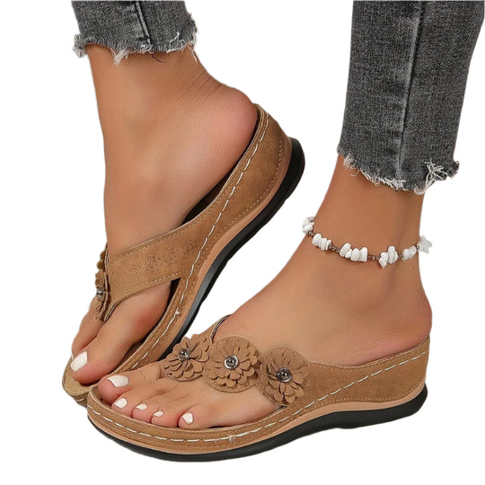 Naisten Floral Slip-On Beach tossut