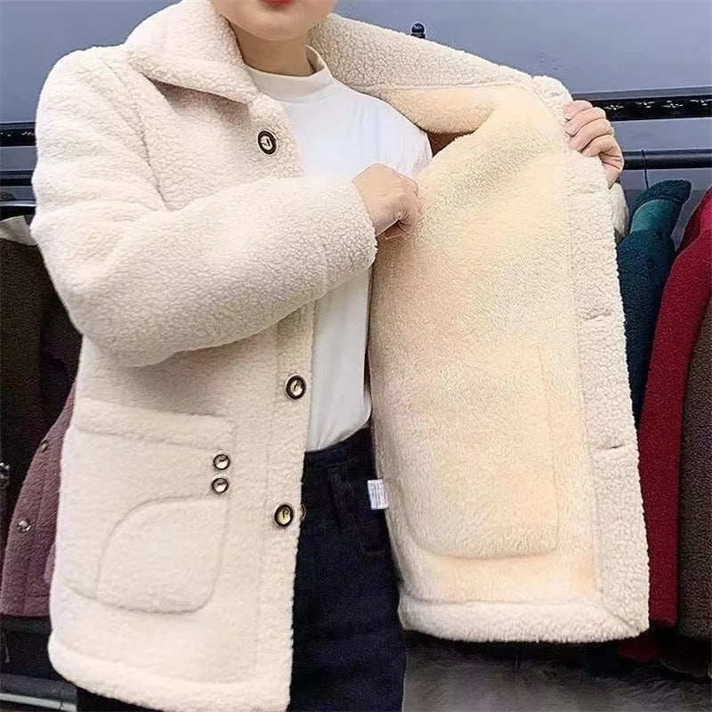 Naisten talven paksu fleece takki