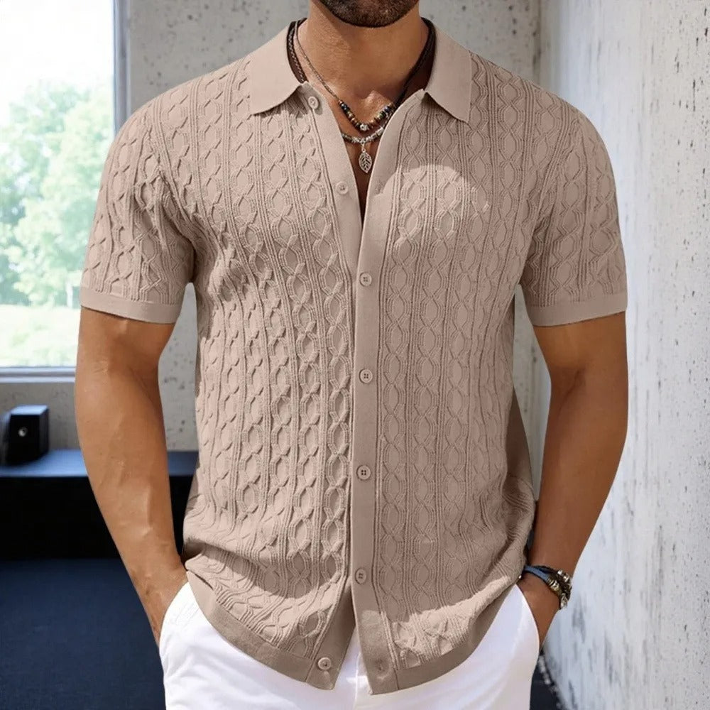 Miesten retro-jacquard-neulepolo
