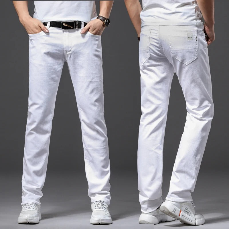 Miesten valkoiset slim fit -farkut