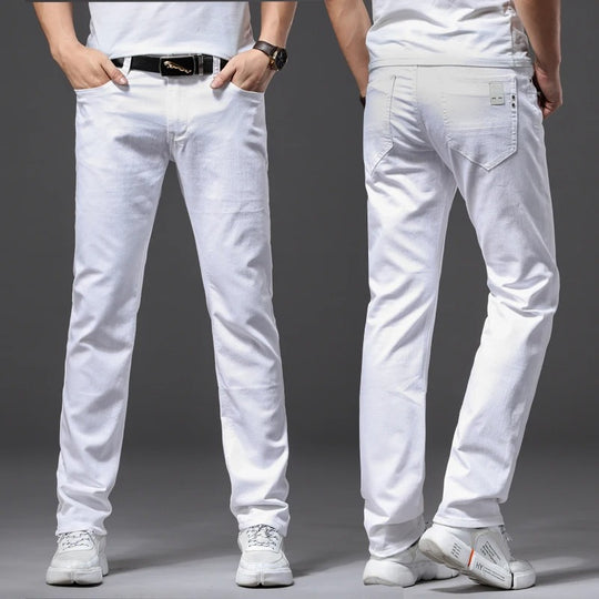 Miesten valkoiset slim fit -farkut
