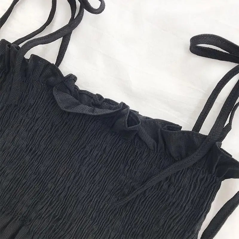 Naisten jousimallinen selkäaukkoinen pliseerattu crop-top