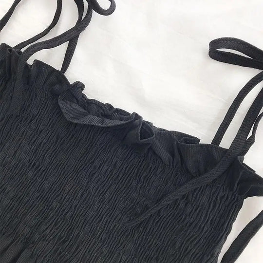 Naisten jousimallinen selkäaukkoinen pliseerattu crop-top