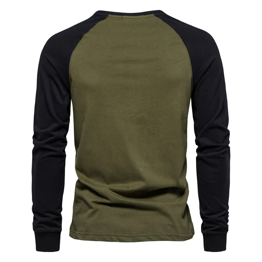 Miesten pitkähihainen Patchwork T-paita