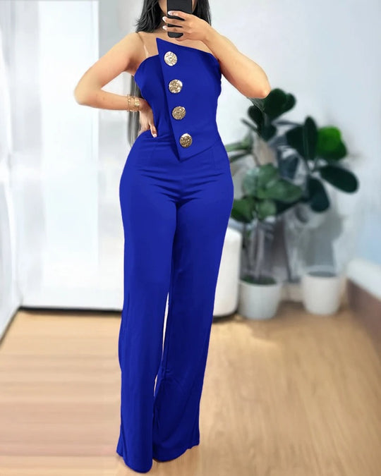 Epäsymmetrinen Bandeau olkaimeton Jumpsuit